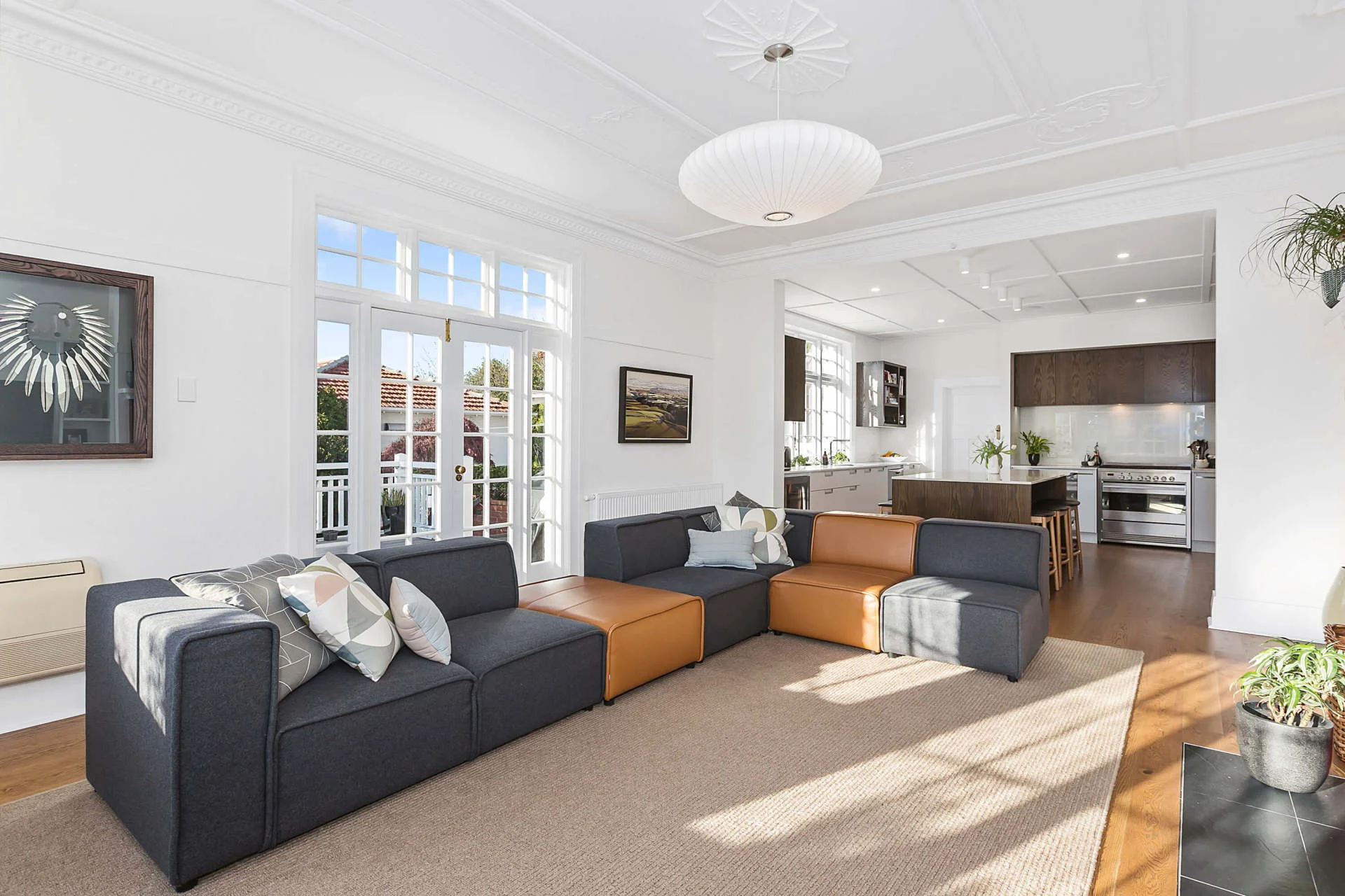 Renovated living spaces and bay windows